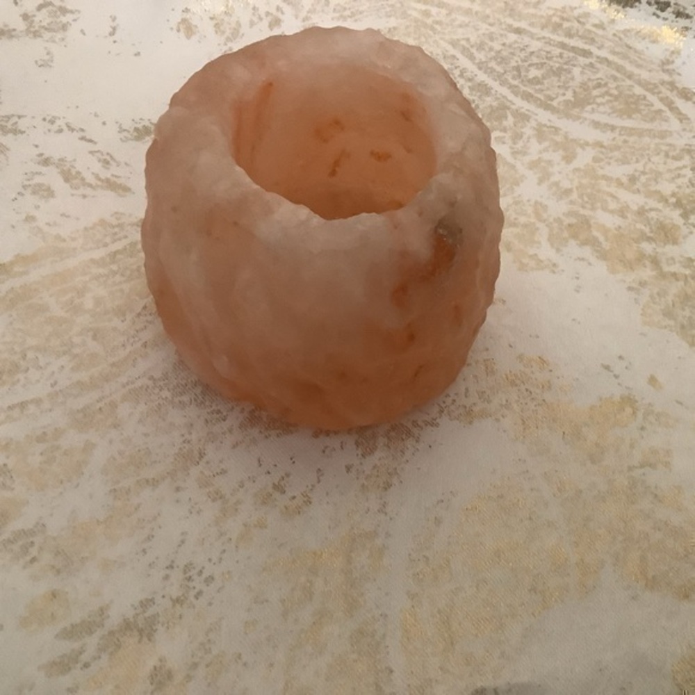 Heavy Rose Quartz Candle Holder